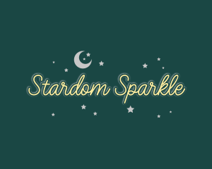 Moon Stars Sparkle logo design