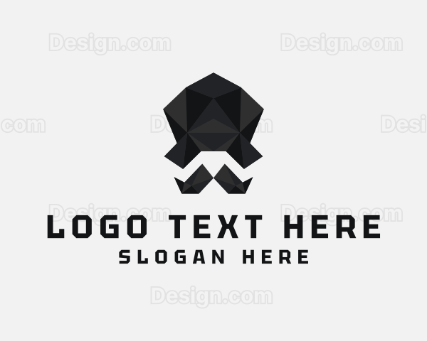 Geometric Mustache Hat Logo