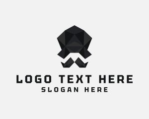 Geometric Mustache Hat logo