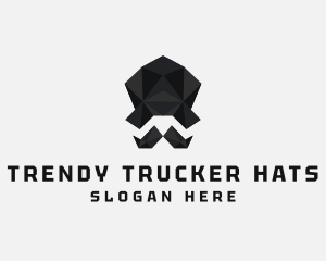 Geometric Mustache Hat logo design