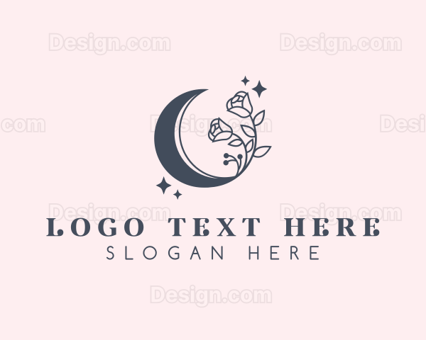 Fancy Moon Flower Logo