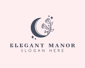 Fancy Moon Flower  logo design