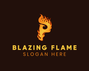 Blazing Phoenix Letter P logo