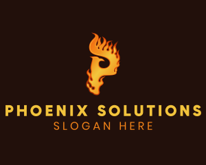 Blazing Phoenix Letter P logo design