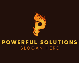 Blazing Phoenix Letter P logo design