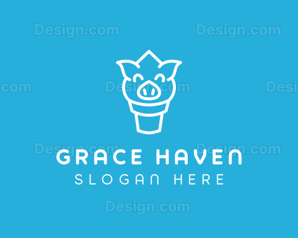Ice Cream Pig Logo