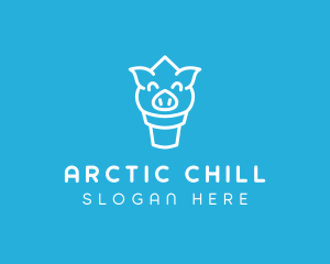 Ice Cream Pig logo design