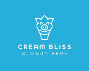 Ice Cream Pig logo design