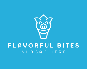 Ice Cream Pig logo design