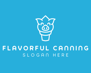 Ice Cream Pig logo design