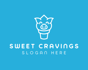 Ice Cream Pig logo design