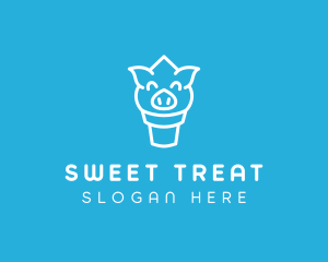 Ice Cream Pig logo design