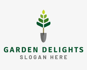 Tree Shovel Gardener logo design