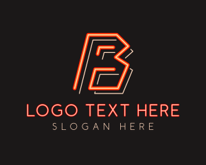 Neon Arcade Letter B Logo