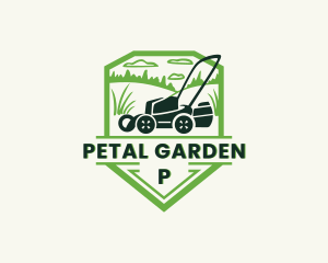 Grass Cutting Lawn Mower  logo design