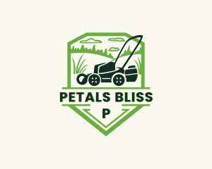 Grass Cutting Lawn Mower  logo design