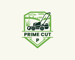 Grass Cutting Lawn Mower  logo design