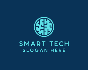 Tech Brain Circle logo design