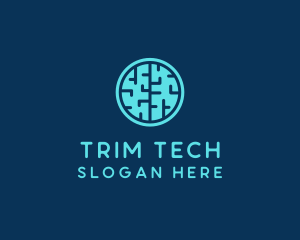 Tech Brain Circle logo design