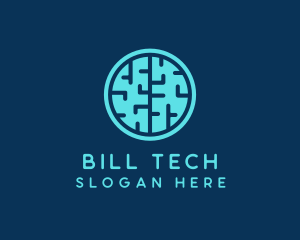 Tech Brain Circle logo design