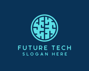 Tech Brain Circle logo design