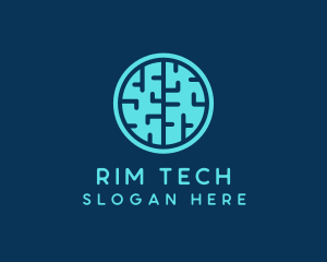 Tech Brain Circle logo design