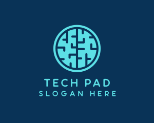 Tech Brain Circle logo design