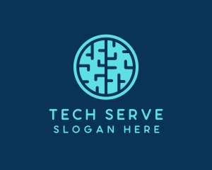 Tech Brain Circle logo design