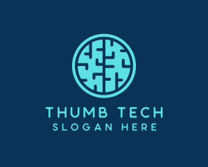 Tech Brain Circle logo design