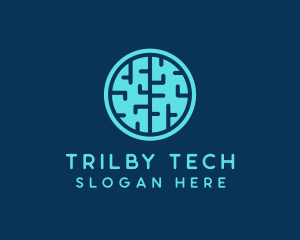 Tech Brain Circle logo design