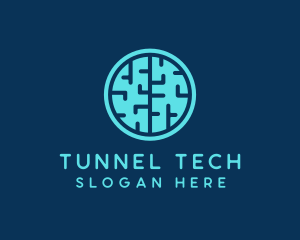 Tech Brain Circle logo design