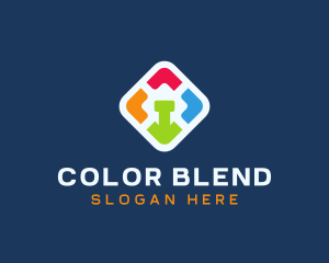 Colored Mobile App logo design