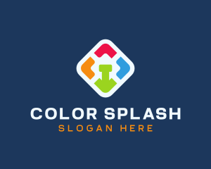 Colored Mobile App logo design