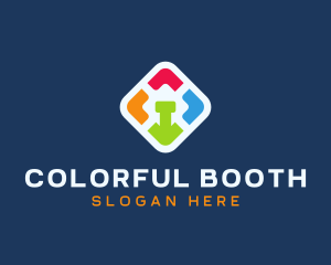 Colored Mobile App logo design