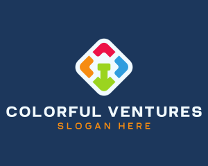 Colored Mobile App logo design