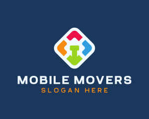 Colored Mobile App logo design