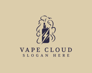 Smoking Lightning Vape logo design