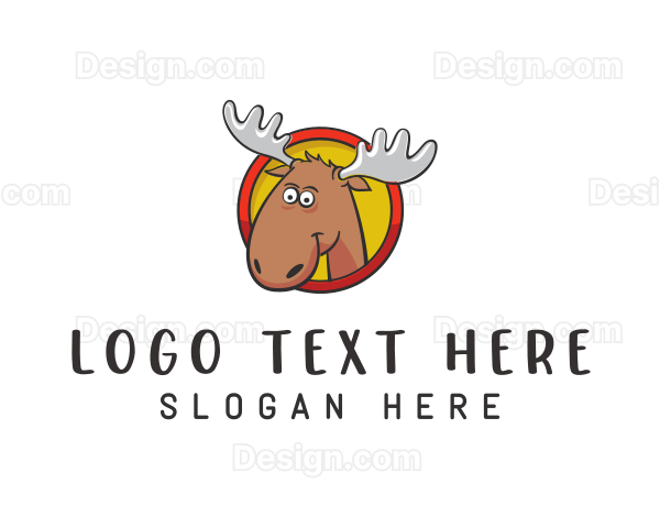 Moose Antler Cartoon Logo