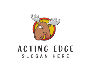 Moose Antler Cartoon logo design