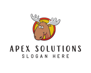 Moose Antler Cartoon logo design