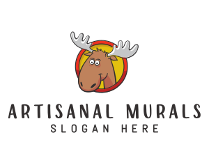 Moose Antler Cartoon logo design