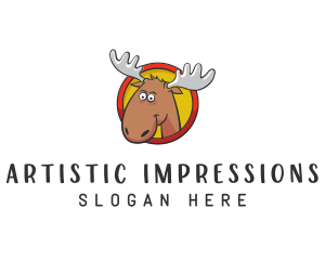 Moose Antler Cartoon logo design