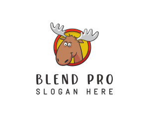 Moose Antler Cartoon logo design