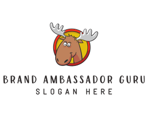 Moose Antler Cartoon logo design