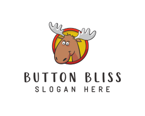 Moose Antler Cartoon logo design