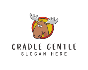 Moose Antler Cartoon logo design