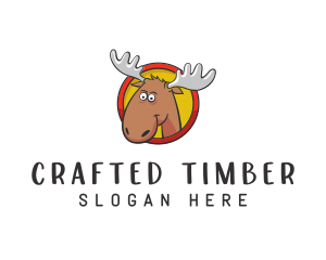 Moose Antler Cartoon logo design