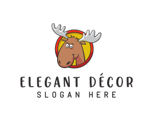 Moose Antler Cartoon logo design