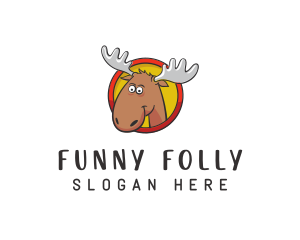 Moose Antler Cartoon logo design