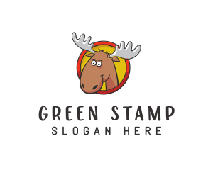 Moose Antler Cartoon logo design